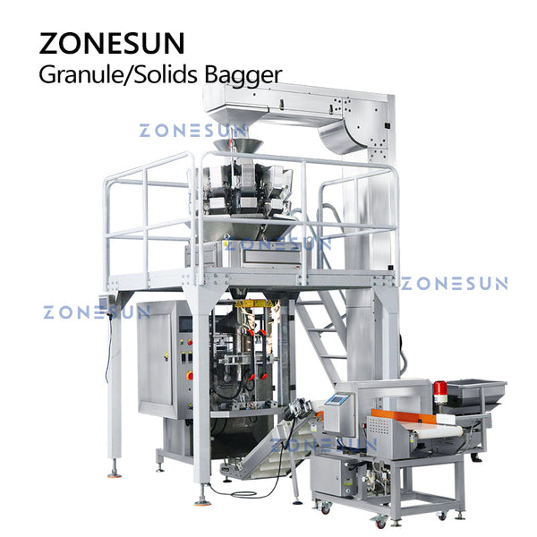 ZS-GW10 Automatic Granule Feeding Weighing Filling Sealing Machine With Metal Detector