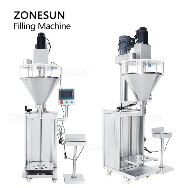 ZONESUN Powder Auger Filling Machine Semi Auto 1-2000g Quantitative Weighing Scale Wheat Flour Spice Protein Bottle Jar ZS-FM710