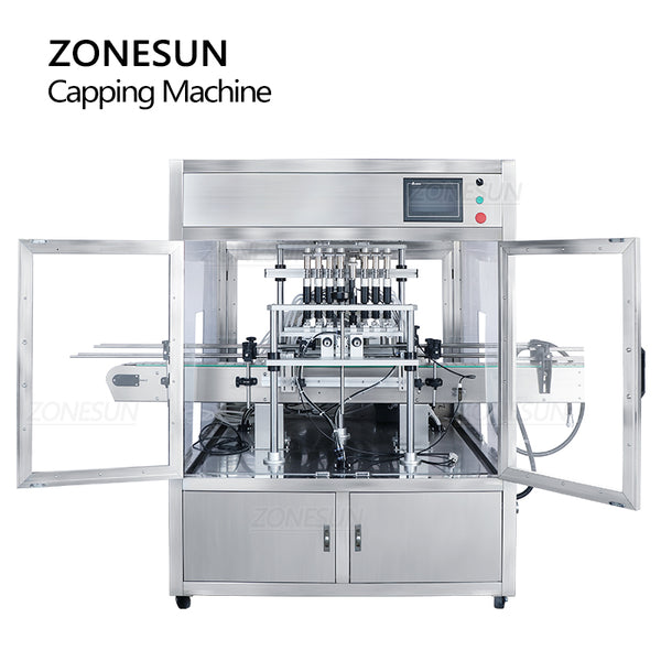 ZONESUN ZS-YTZL8A Automatic 8 Heads Vacuum Filling Machine Beer Essential Oil Perfume Liquid Spray Bottles with Dust Cover