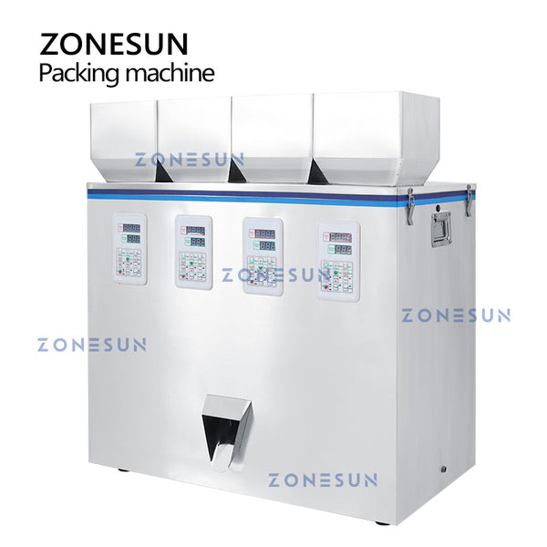 ZONESUN ZS-GWF4 4 Hoppers Granule Powder Filling Weighing Machine granule powder filling machine