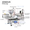 ZONESUN ZS-AFC19 Automatic Rotor Pump Thick Liquid Filling Capping Machine with Vibratory Cap Feeder