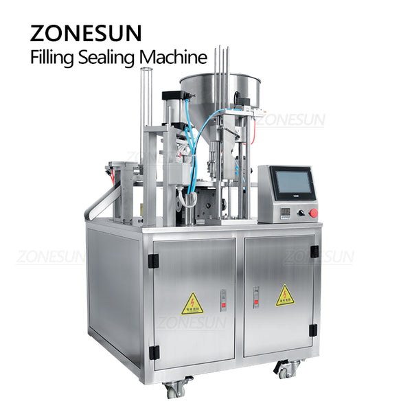 ZONESUN ZS-FS100 Automatic Jelly Yogurt Ice Filling machine Cream Juice Sugar Honey Rotary Cup Sealing Machine 10-300ml