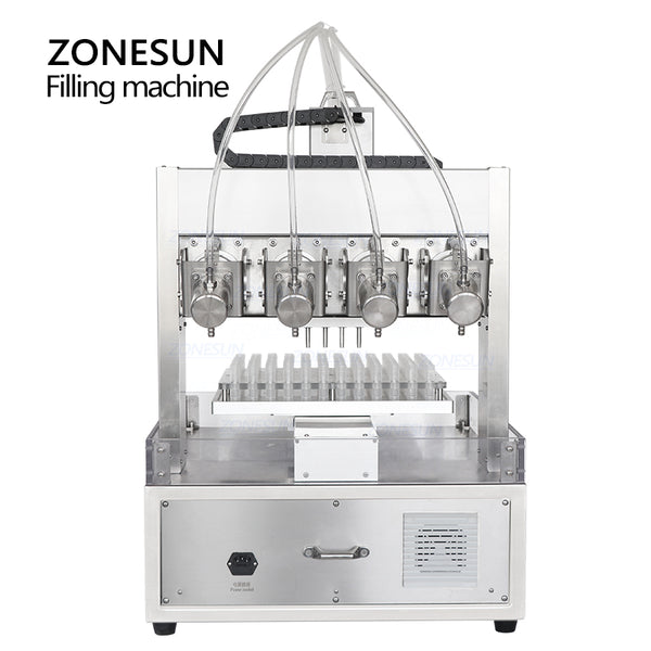 ZONESUN ZS-XYZ4 4 Heads Ceramic Plunger Pump Small Doses Liquid Filling Machine