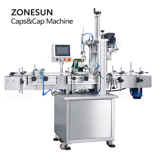 ZONEPACK Automatic Cap Screwing Machine With Customizable Vibratory Cap Feeder ZS-XG16E