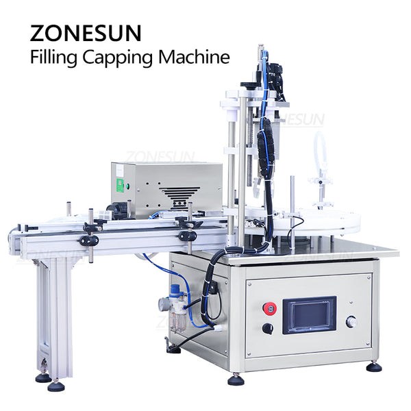 ZONEPACK Automatic Liquid Filling And Capping Machine With Conveyor ZS-AFC1Z