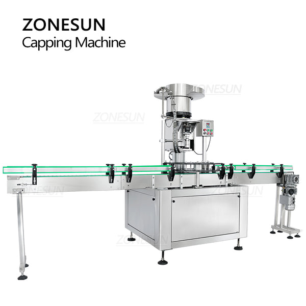 ZONESUN ZS-XG440E Automatic Beer Bottle Crown Cap Capping Machine with Cap Feeder