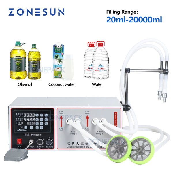 ZONESUN Double Nozzle Semi Automatic Laundry Cooking Oil Filling Machine ZS-GFK17B