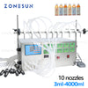 ZONEPACK Electric Digital Control Pump Liquid Filling Machine Perfume water Juice Essential Oil With 10 Heads