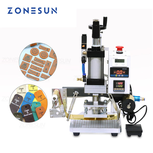 ZONEPACK Foil Paper Running Hot Foil Stamping Machine Counter Function Leather Embossing Estampadora