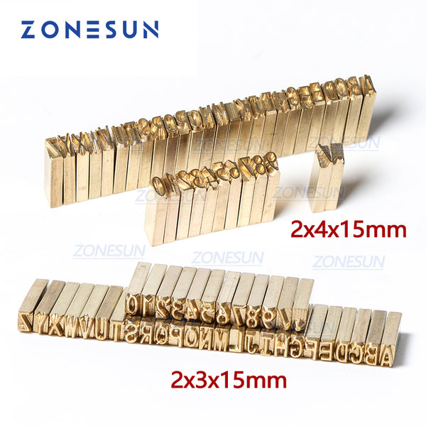 ZONESUN Alphabet Letter Fonts Of Ribbon Printer Heat Stamping Head Hot Stamping Spare Part Expiration Code Printing Machine