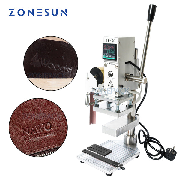 ZONEPACK Two Work Plate Hot Foil Stamping Machine Manual Bronzing Machine for PVC Card leather and paper stamping machine