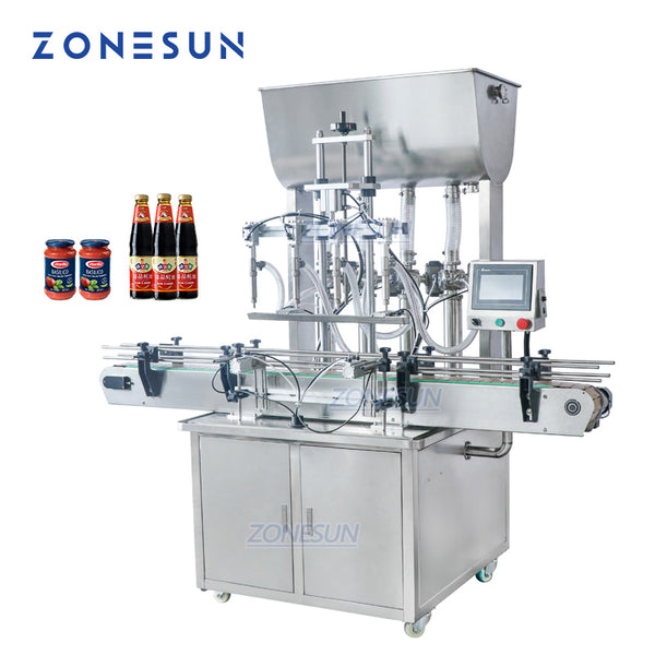 ZONEPACK Automatic Production Line Cans Beverage Beer Arequipe Honey Paste Oil Filling Machine