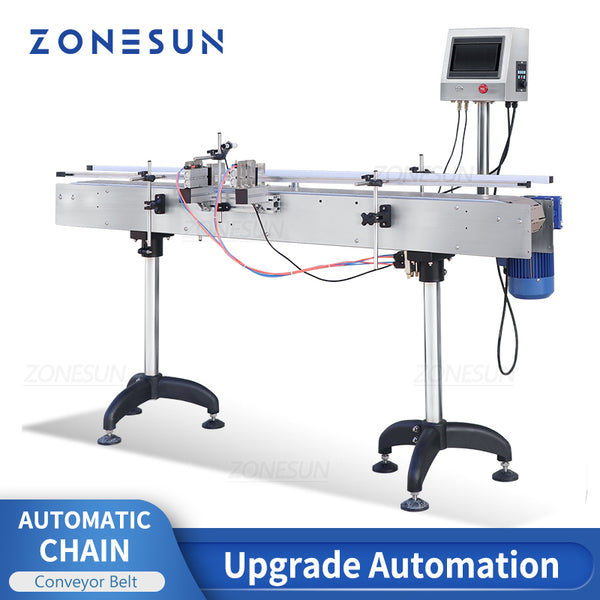 ZS-CB100P 1.9M Length Automatic Chain Conveyor Belt Adjustable-Speed Transporting Goods Machiney Production Line