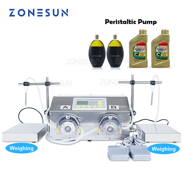 ZONEPACK ZS-PP532W Semi Automatic Peristaltic Pump Filling Machine Ink Essential Oil Perfume Water Bottle Filler