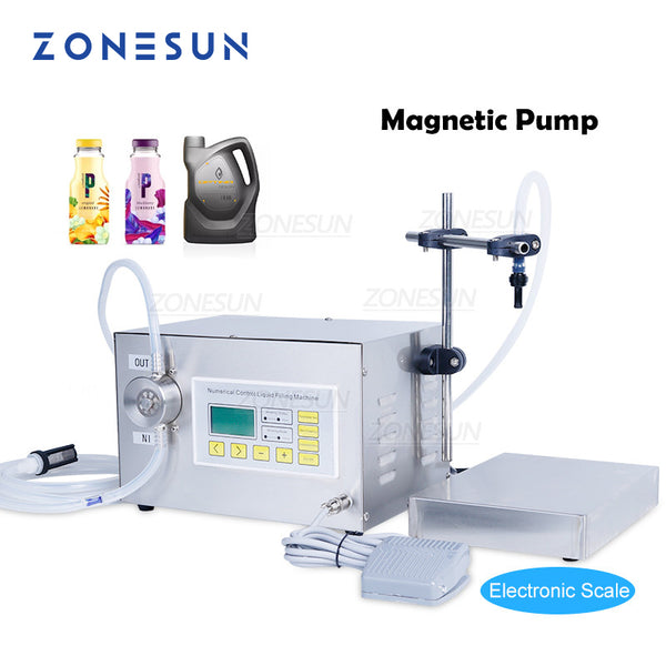 ZONEPACK ZS-MP231W Semi-automatic Liquid Filling and Weighing Machine Essential Oil Milk Juice Water Bottle Filler Magnetic Pump