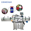 ZONEPACK Automatic Tube Round Wine Can Jar Water Milk Bottle Sticker Roll Labeling Machine For Factory