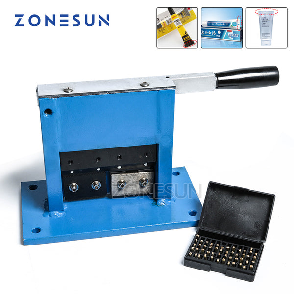 ZONESUN Aluminum Tube Sealing Machine Teeth Paste Tube Sealer  With Expiration Codes