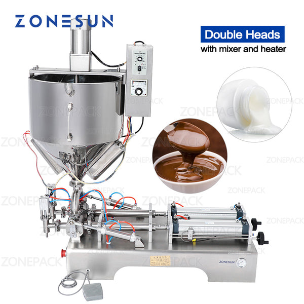 Mixing with Heater Filler Arequipe Viscous Liquid Paste Chocolate Sauce Alcohol Gel Equipment Bottle Filling Machine