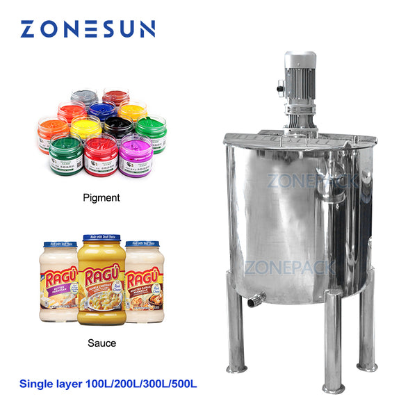 ZONESUN 100L 200L 300L 500L Sanitary Stainless Steel Vertical Cosmetic Liquid Chemical Mixing Equipment Tank