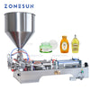 ZONESUN ZS-GT2 Double Heads Water Cream Shampoo Moisturizer Lotion Cosmetic Oil Honey Stick Food Paste Filling Machine