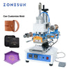 ZONEPACK ZY-819H Pneumatic Stamping Machine Leather Logo Creasing Machine Pressure Words Machine Logo Stampler Name Card Stamping