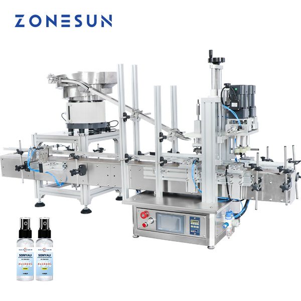 ZONEPACK ZS-XG1870V Automatic Custom Tabletop Beverage Plastic Bottle Cosmetic Jar Cap Feeding And Capping Machine Vibratory Feeder