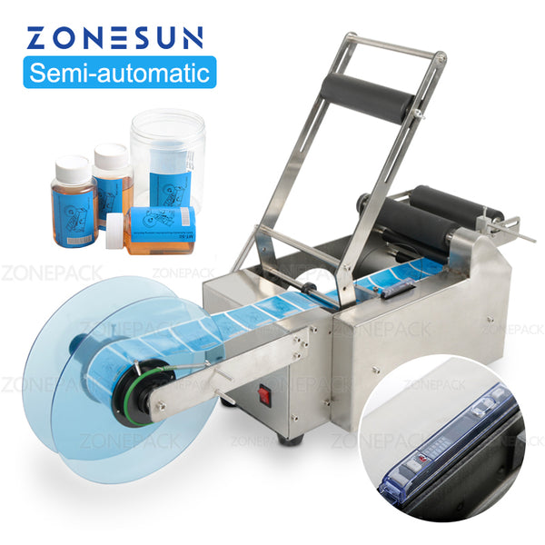 ZONESUN MT50 Semi-automatic Round Bottle Labeling Machine