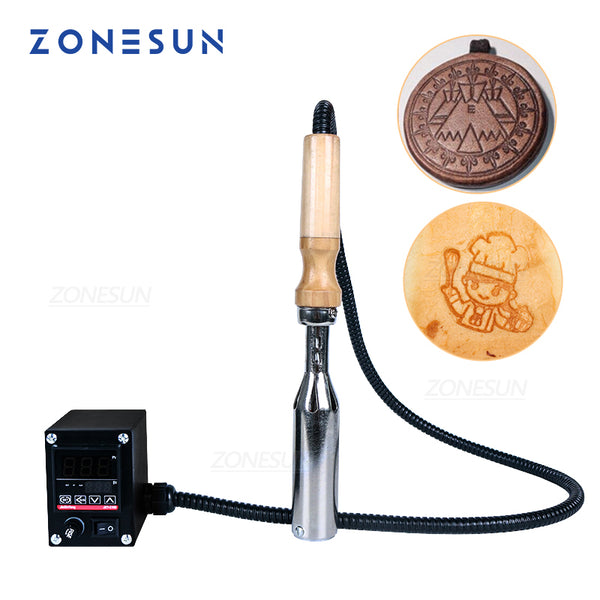 ZONESUN Portable Hot Stamping Machine Leather Embossing Wood Cake Bread Logo Stamp Bronzing Craft Tool Heat Press Machine