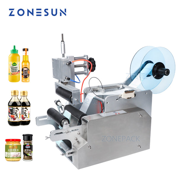 ZOENSUN TB-80 Desktop Pneumatic Semi Automatic Round Bottle Labeling Machines