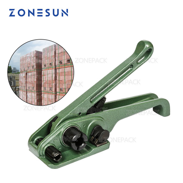 ZONEPACK Green Heavy Duty Tensioner Cutter, Cord Strapping Machine, Packing Tools for PET and PP, Strap Size: 3/8"- 3/4" Max Tension 2000N