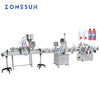 ZONESUN ZS-FAL180R9 Desktop Double Head Piston Pump Paste Filling Capping And Labeling Machine Line