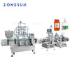 ZONESUN ZS-FAL180C6 Automatic Production Line Four Heads Paste Chocolate Showe Gel Jar Liquid Filling Capping And Labeling Machine