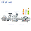 ZONESUN ZS-FAL180C10 Production Line Peristaltic Pump Liquid Filling Capping And Labeling Machine Line With Vibratory Bowl