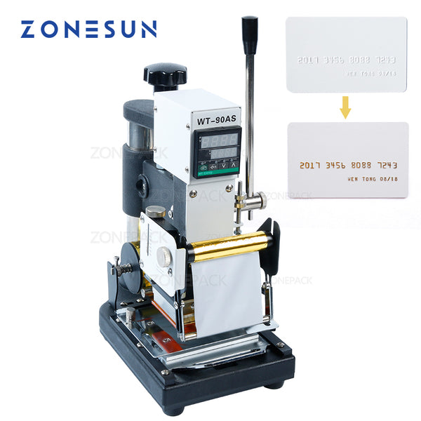 ZONEPACK Hot Stamping Machine For PVC Card Member Club Hot Foil Stamping Bronzing Machine WT-90AS Credit Card Heat Press Machine