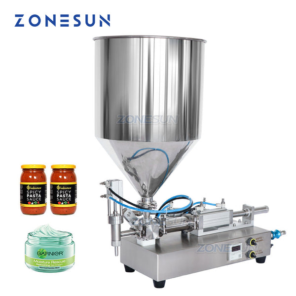 ZONESUN ZS-GTCP1 Ceramic Plunger Pump Paste Cream Sauce 10ml Bottle Filling Machine For Cosmetic