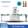 ZONESUN ZS-XG440E Automatic Beer Bottle Crown Cap Capping Machine with Cap Feeder