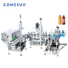 ZONESUN ZS-FAL180C7 U Shape Conveyor  Juice Beverage Liquid Peristaltic Pump Automatic Filling Capping Labeling Machine