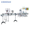 ZONESUN ZS-FAL180C8 Paste Shampoo Shower Gel jam Glass cream cosmetic Bottle Double Nozzles Filling Capping Labeling Machine