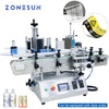 ZONEPACK TB-500A Automatic Double Sides Label Sticker Jar Water PET Round Bottle Positioning and Labeling Machine with Date Coder