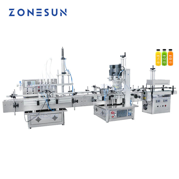 ZONESUN ZS-FAL180S Tabletop Automatic 4 Diving Heads Essential Oil Liquid Bottle Filling Capping Machine with Medical Sealer