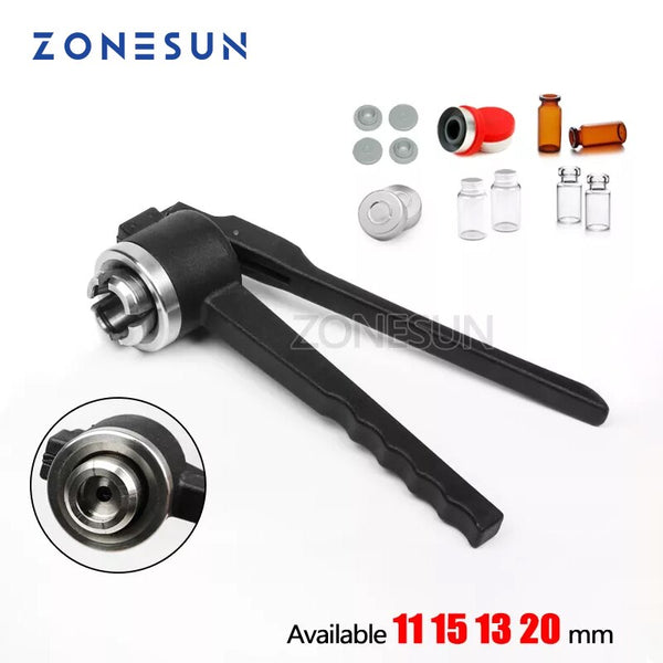 ZONESUN Vial Crimper Manual Hand Crimper for Use 15mm Crimp Seals Crimper Capper