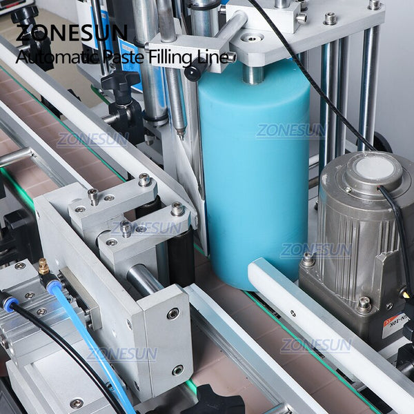 ZONESUN ZS-FAL180C8 Paste Shampoo Shower Gel jam Glass cream cosmetic Bottle Double Nozzles Filling Capping Labeling Machine