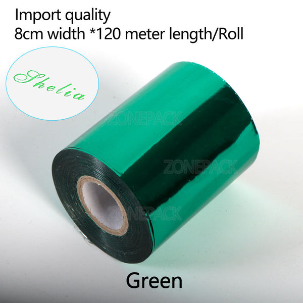 ZONEPACK 8cm Rolls Hot Foil Stamping Paper Heat Transfer Anodized Gilded Paper for Leather PU Wallet Hot foil stamping - Green / 8cm - Green / 10cm