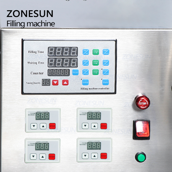 ZONESUN ZS-YTMP4S Automatic Four Heads Essential Oil Ink Cosmetic Liquid Water Bottle Magnetic Pump Filling Machine