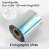 ZONEPACK 8cm Rolls Hot Foil Stamping Paper Heat Transfer Anodized Gilded Paper for Leather PU Wallet Hot foil stamping - Holographic silver / 8cm - Holographic silver / 10cm