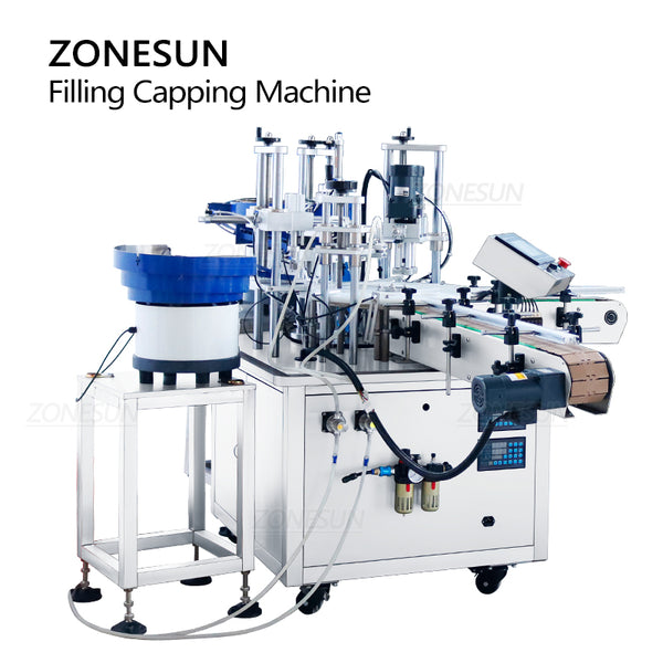 ZONEPACK Roll-on Bottles Filling Capping Machine Essential oil Liquid Automatic Magnetic Pump ZS-AFC11