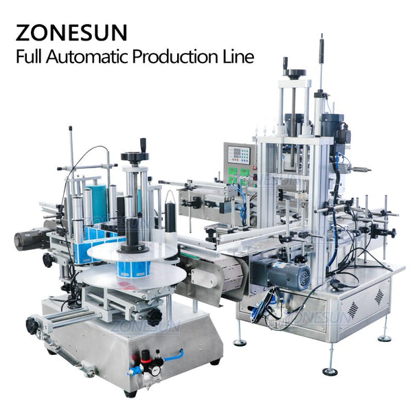 ZONESUN ZS-FAL180C7 U Shape Conveyor  Juice Beverage Liquid Peristaltic Pump Automatic Filling Capping Labeling Machine