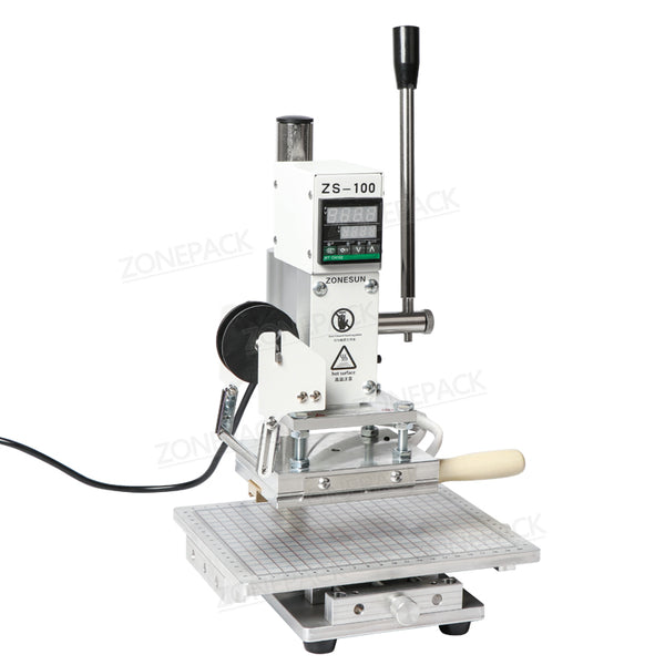 ZS-100C Digital Hot Foil Stamping Machine Leather Embossing Wood PVC Paper Custom Logo Stamp