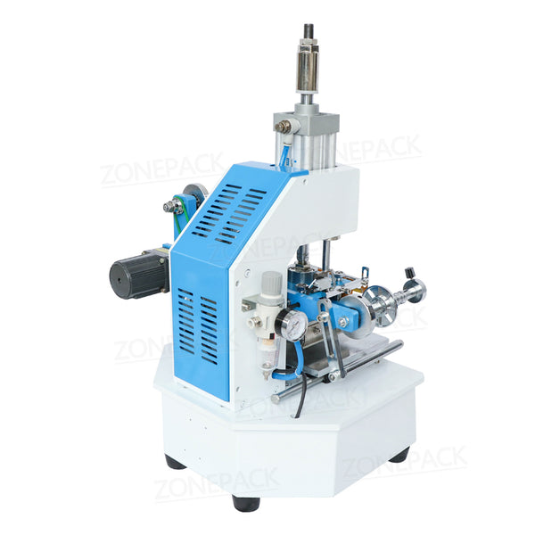 ZONEPACK ZY-819E Pneumatic Automatic Stamping Machine Leather LOGO Creasing Machine Stamper High Speed Card Embossing Machine