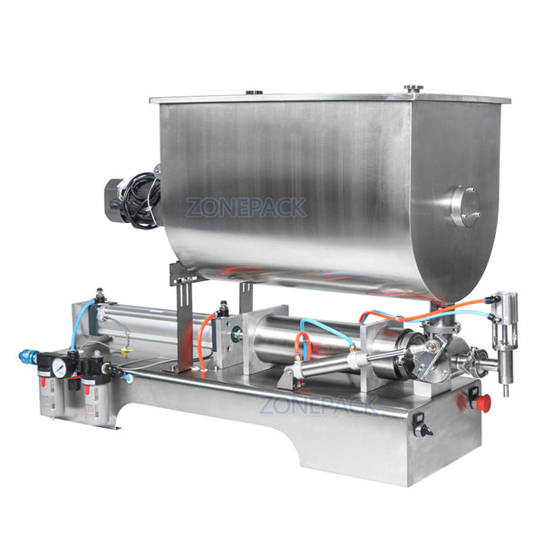 ZONEPACK Chili Soy Oyster Sauce Tabasco Quantitative Filler Machine Pneumatic Slurry Mixing Filling Machine ZS-GTU1